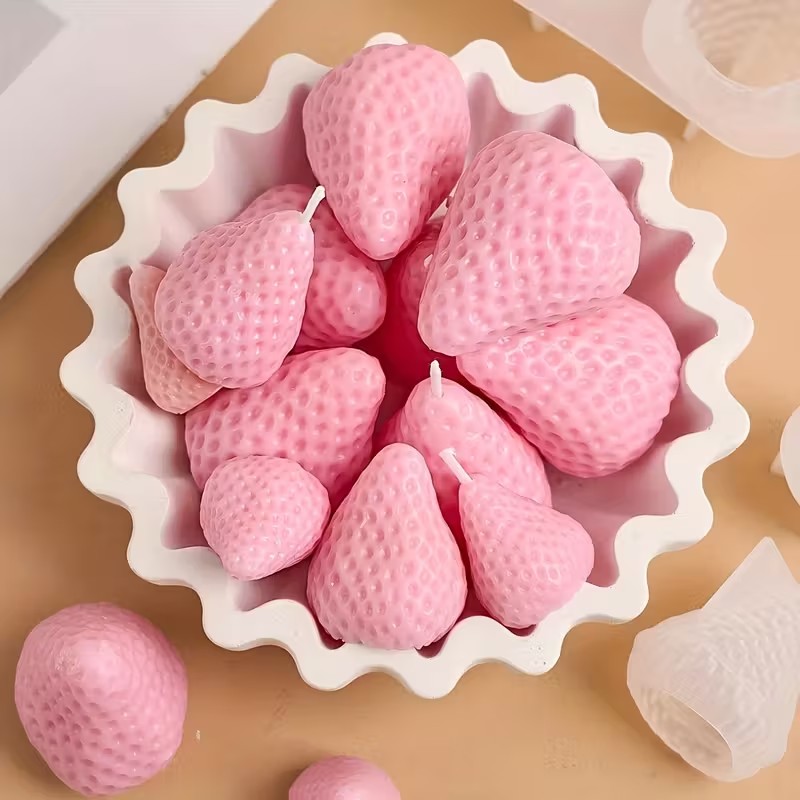 Strawberry Silicone Candle Mol - đánh giá và giá Candle Making Tutorial