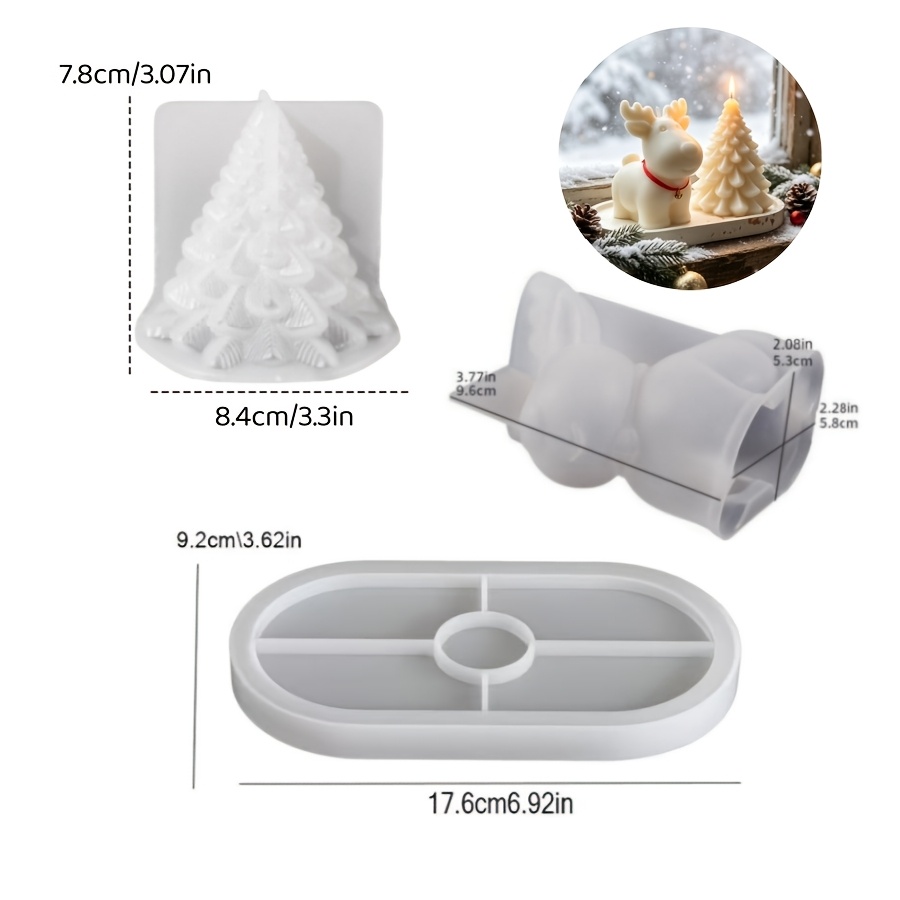 Clay Silicone Mold 3pcs Set: C - đánh giá và giá Candle Making Tutorial